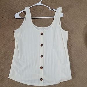 White, button down tank top